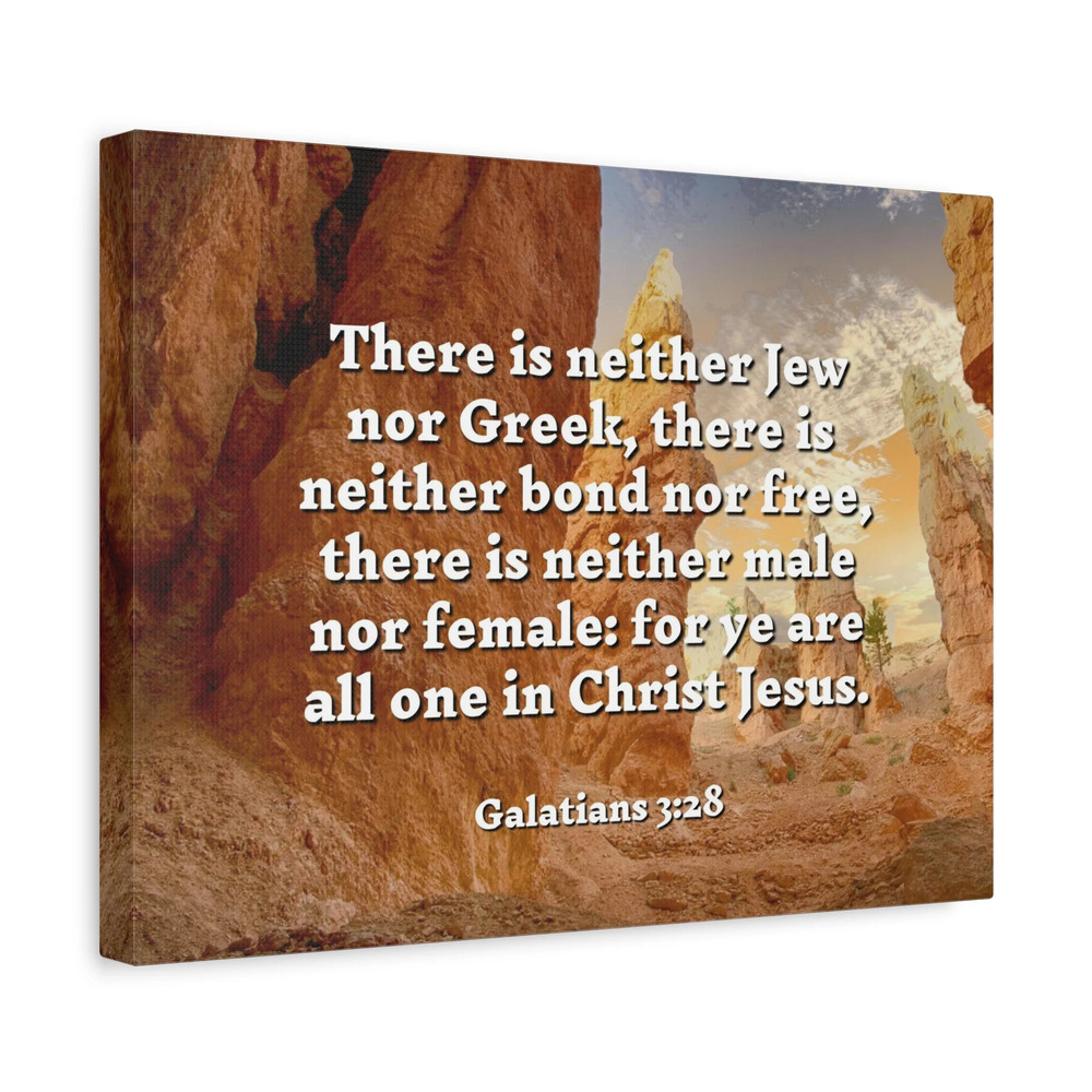 Scripture Canvas All One Galatians 3:28 Christian Wall Art Bible Verse Print